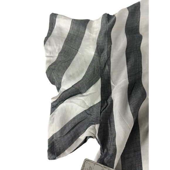 French Laundry NWT Plus New Size Striped Cold Shoulder Top 3X Black White Nautic - Picture 13 of 15